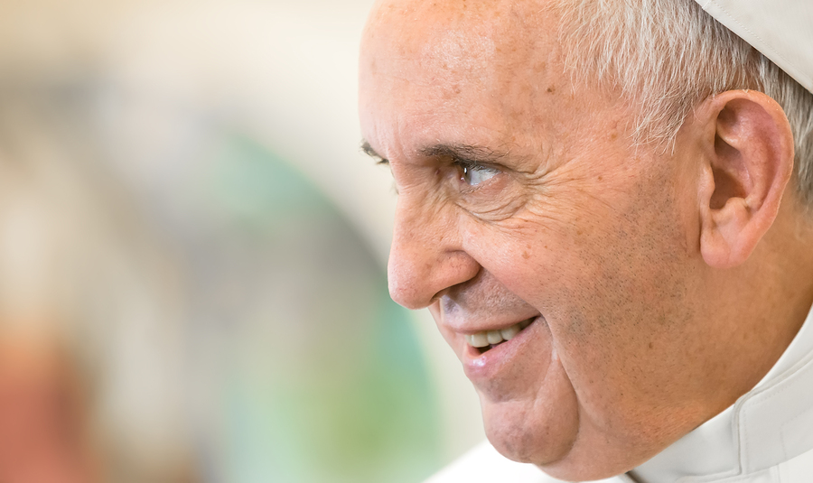 VATICAN CITY VATICAN - Nov 20 2015: Pope Francis during a meeting with Ukrainian President Petro Poroshenko